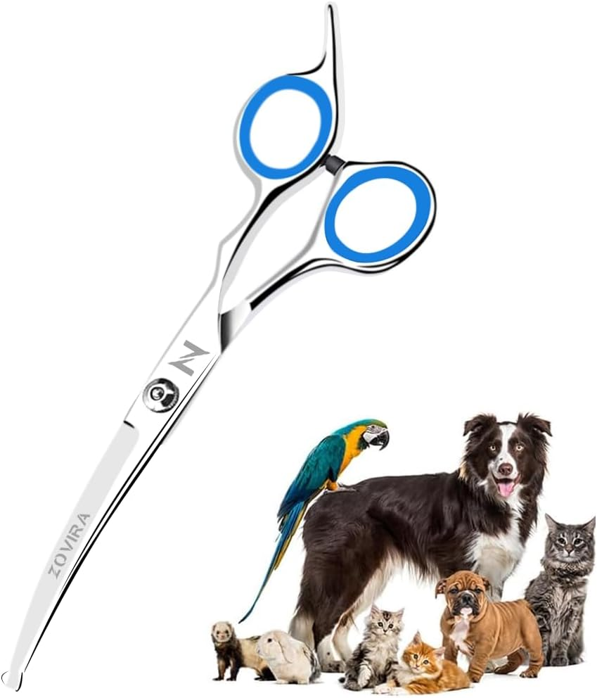 Zovira Dog Grooming Scissors, Pet Grooming Scissors, 6.5 Inch Stainless Steel, Professional Hair Cutting Scissors for Dogs and Cats (Animal Scissors Single)