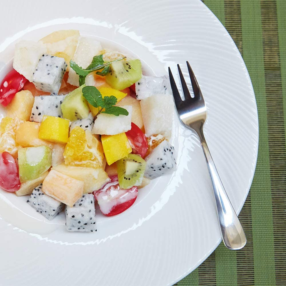 Snamonkia Small Appetizer Forks and Demitasse Spoons Stainless Steel Set of 12, 5.4 Inches, Salad Dessert Coffee Cocktail Espresso Flatware, 6+6 image number 1