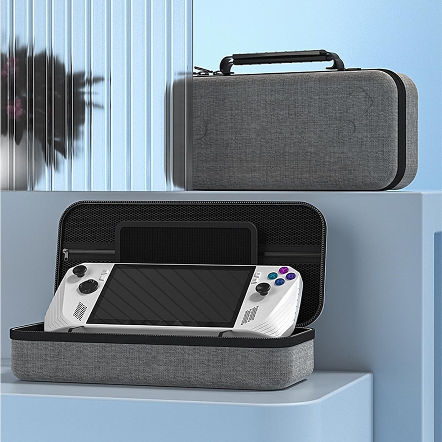 Carry Case Compatible with ASUS ROG Ally X/ROG Ally, Built-In Charger Storage & Slots, Portable Gaming Handheld Hard Case Protective Cover with Soft Inner Linner, Large Capacity Shockproof Bag (Black) - Black image number 2