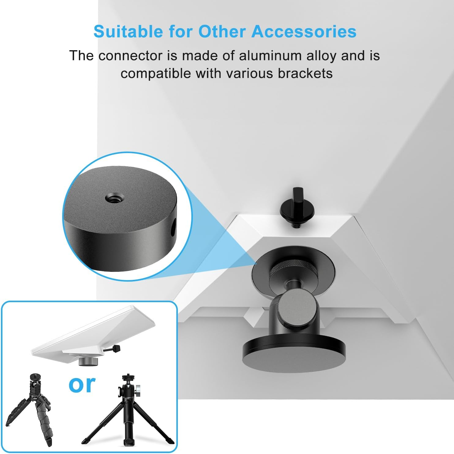 Cloudvalley Adjustable Magnetic Mount for Starlink Mini Accessories, Compatible with OEM Pipe Adapters, Aluminum Alloy Mounts on Car RV Fence Yachts image number 5