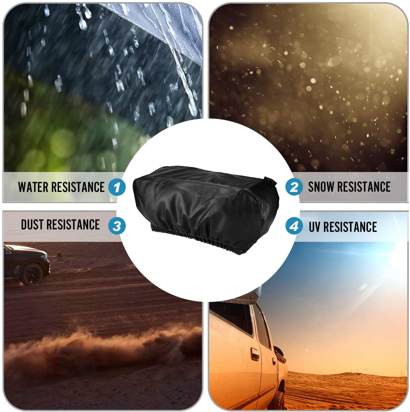 Winch Cover, Heavy Duty Waterproof Dust-Proof Winch Protection Cover, Ideal for Electric Winches 8500-17500 Lbs, Indoor/Outdoor (21.5&rdquo; X 9.5&rdquo; X 7.5&rdquo;) - Black