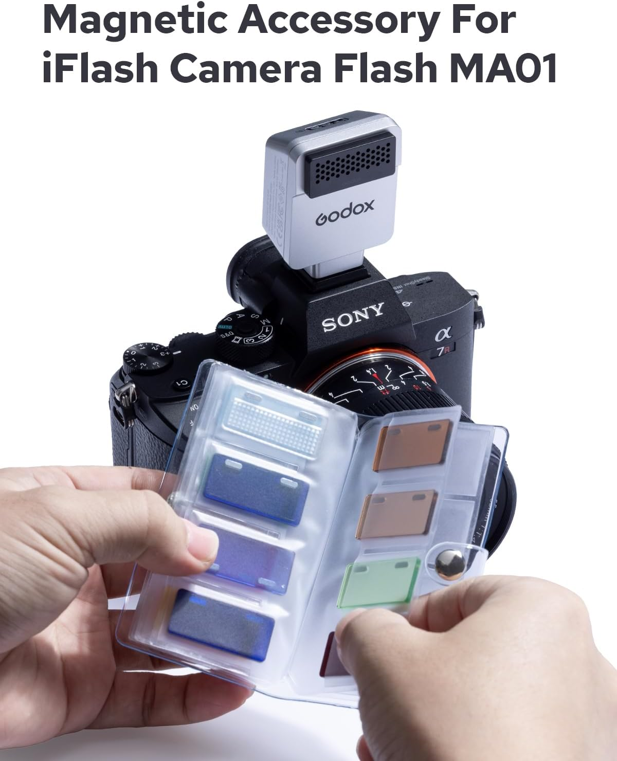 Godox MA01 Magnetic Attachment, Including Honeycomb Grids, Diffusers, Color Filters (CTO/CTB), Creative Gels for Godox IM20 IM22 IT20 IT22 image number 1