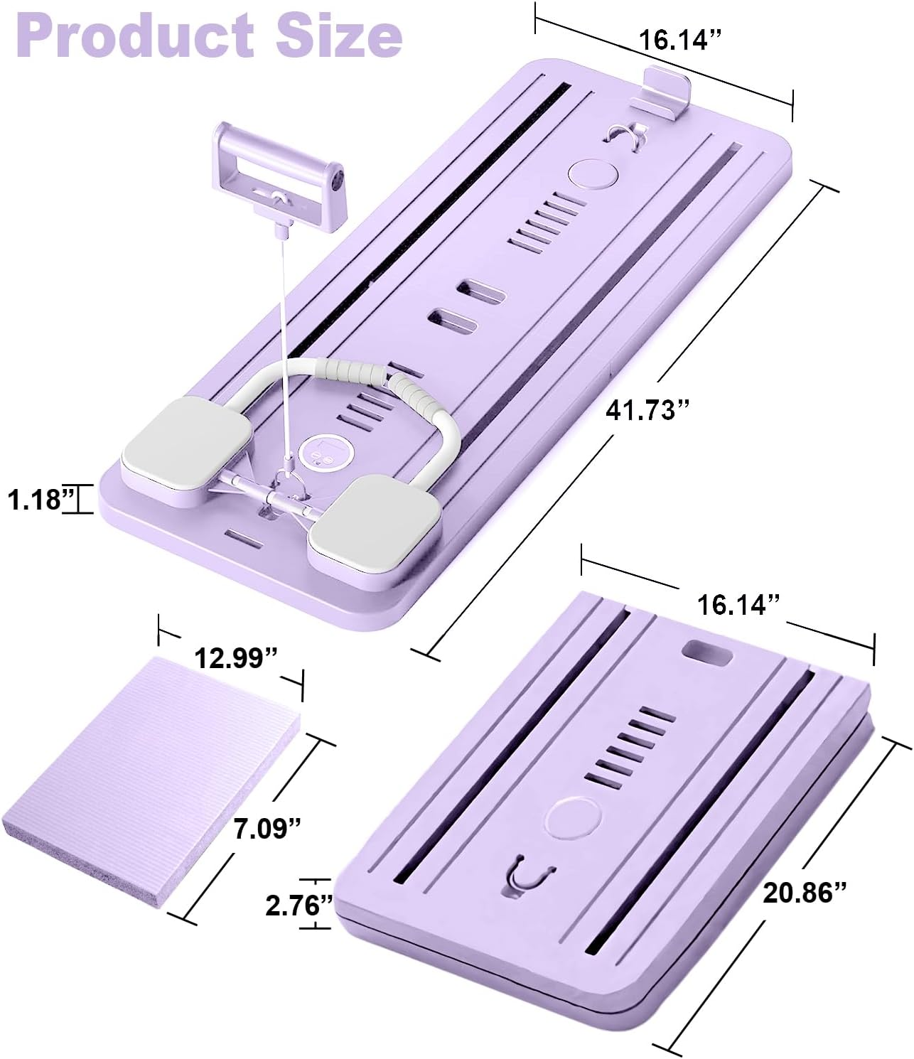 Pilates Board, Pilates Reformer Set, 2025 New Foldable Pilates Board for Home, 4 in 1 Pilates Sliding Board Pilates Equipment, Pilates Board for Women Men, Ab Trainer Machine, Purple image number 4
