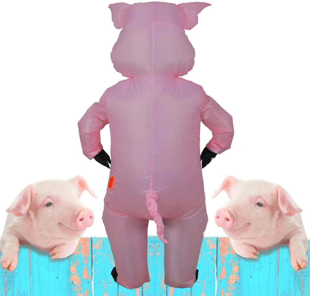 LUVSHINE Inflatable Pig Costume Adult, Fancy Dress, Blow up Costume Suitable for Party, Halloween, Christmas, Pink image number 3