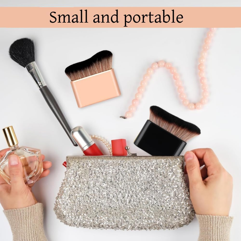 HIDOSNG 2 PCS Self Tanner Brush - Large Body Makeup Brush for Self Tanning,Self Tanning Mousse Blending Brush (Black,Rose Gold) image number 3