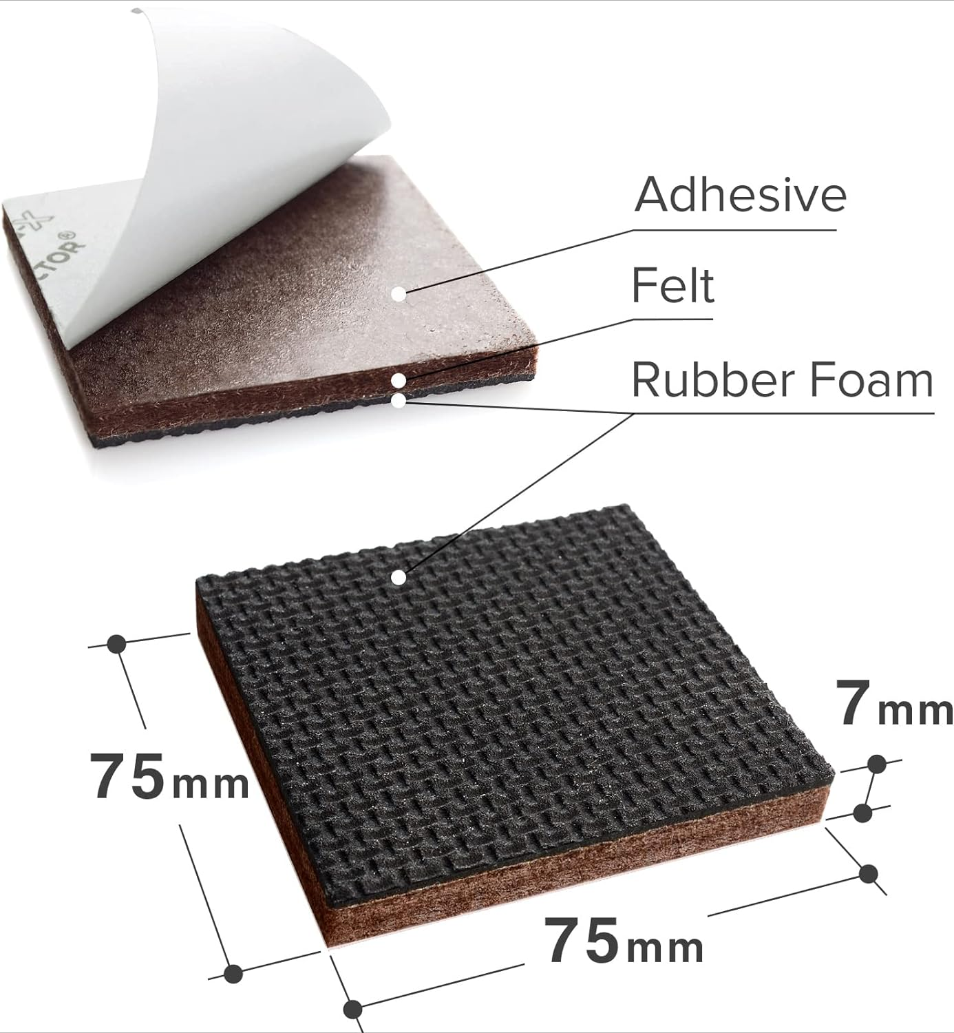 X-Protector Non Slip Furniture Pads &ndash; 12 Premium Furniture Grippers 3"! Best Selfadhesive Rubber Feet Furniture Feet &ndash; Ideal Non Skid Furniture Pad Floor Protectors &ndash; Keep Furniture in Place! image number 4