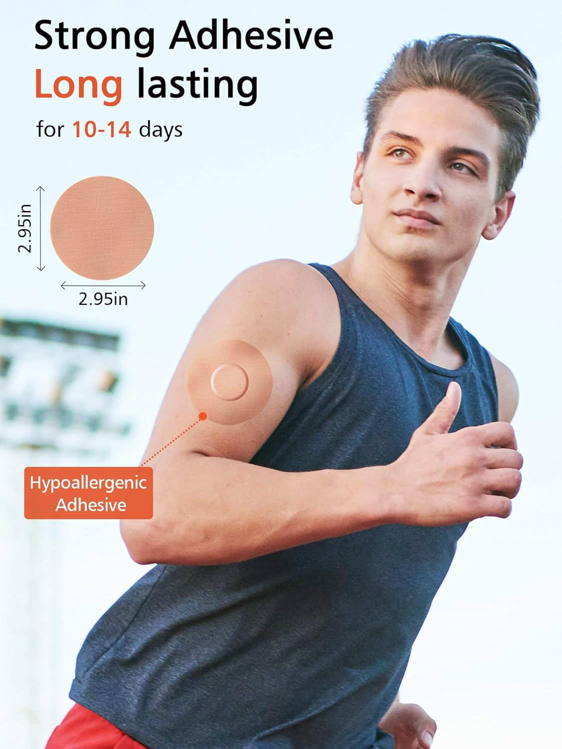 SUNMON 20 Pack Freestyle Libre 2 Covers, Libre 2 Sensor Covers Waterproof Skin-Friendly Long Lasting for 10-14 Days, No Glue in the Center (Skin) image number 2