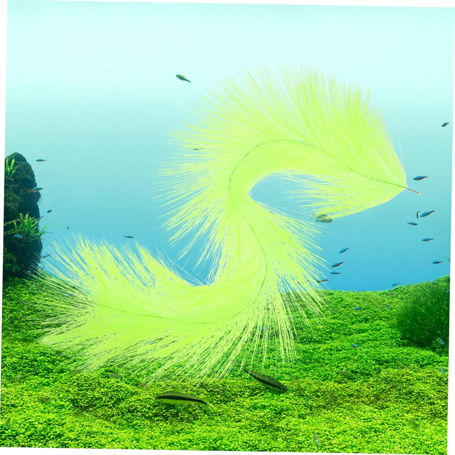 WEKADRIN Fish Spawning Grass Brush with Stainless Steel Core 60Cm Aquarium Breeding Grass Hideout for Koi Goldfish Egg Hatching and Fish Tank Aquatic Pets image number 1