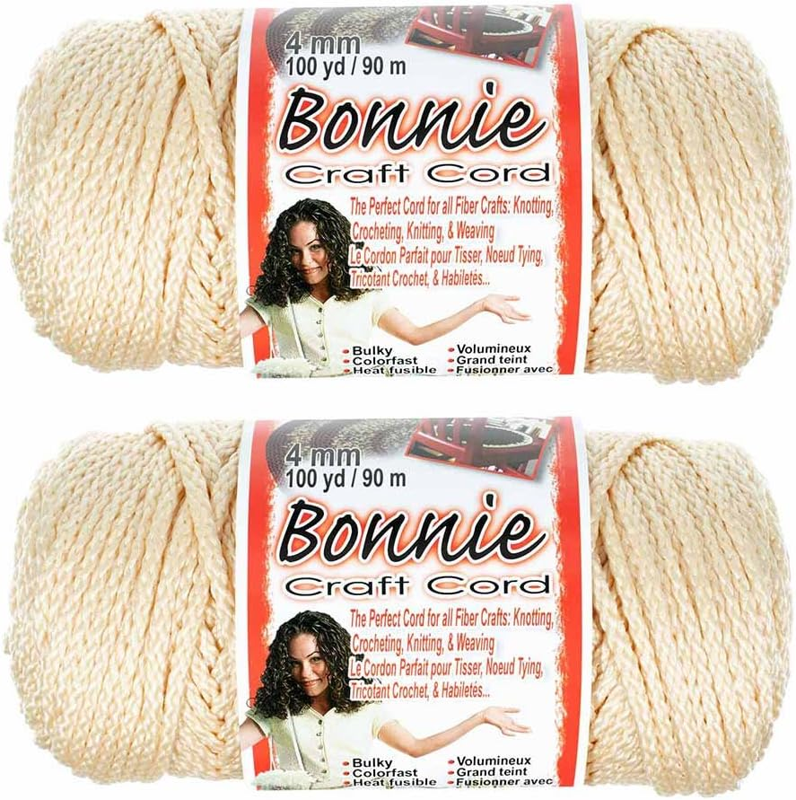 4Mm Macram&eacute; Craft Bonnie Cord 100 Yard Skein 2 Pack