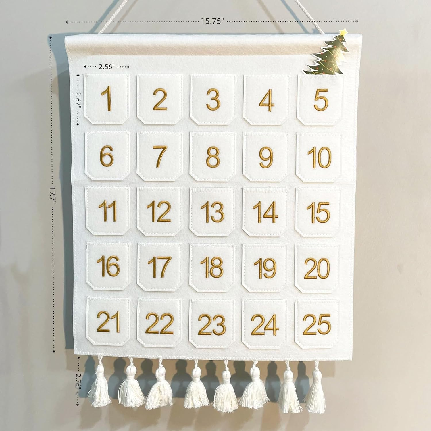 Christmas Countdown Advent Calendar with Pockets,Christmas Picture Countdown Board,Photo Advent Calendar- Advent Calendars for Kids Chocolate & Candy image number 3