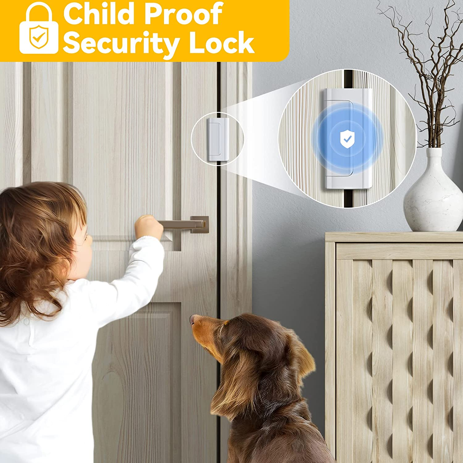 Rerishom 2 Pack Door Lock Withstand 800 Lbs for Inward Swinging Door,Door Reinforcement Lock with 8 Screws to Prevent Unauthorized Entry, Child Proof Pin Tumbler for Extra Home Security and Privacy image number 3