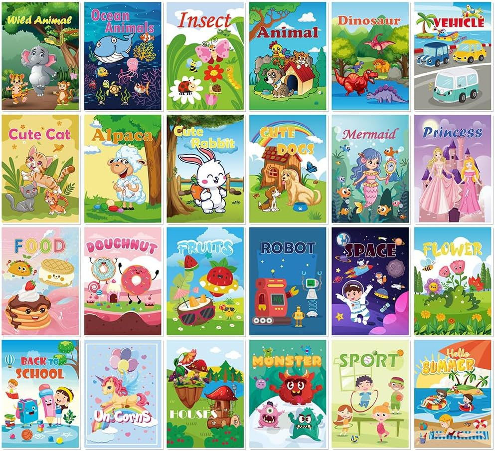 Aannanl 24 Pack Coloring Books Suitable for Children 2-4 and 4-8- Bulk Colouring Books for Kids Party Favour, Children Birthday Gift, Party Goodie Bags Stuffer Fillers for Boys and Girls School Classroom Activities image number 5