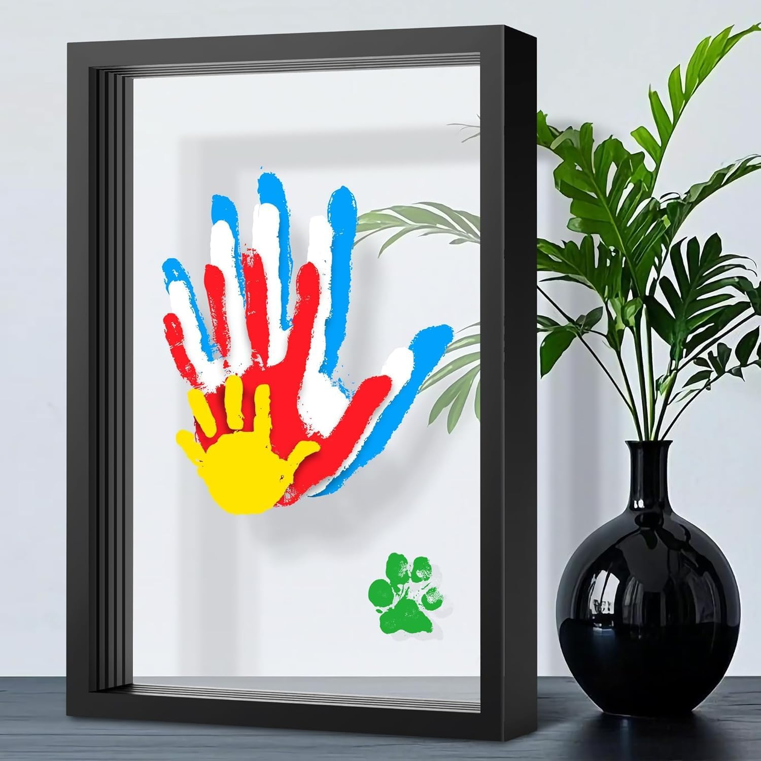 Family Handprint Kit for 4, DIY Craft Keepsake Frame with Clear Acrylic Boards, Adoption Gifts, Family Gifts for New Parents, New Mom, Father'S Day, Mother'S Day, Anniversary (Black) image number 6