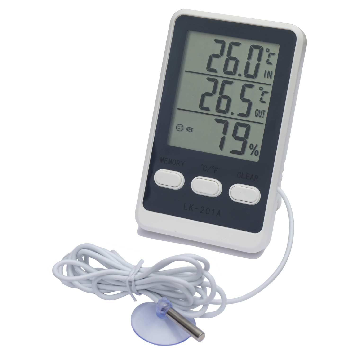 Indoor Outdoor Thermometer Hygrometer Weather Station, Humidity Monitor Battery Powered inside outside Temperature with 1.5Metre Length Cable Sensor image number 3