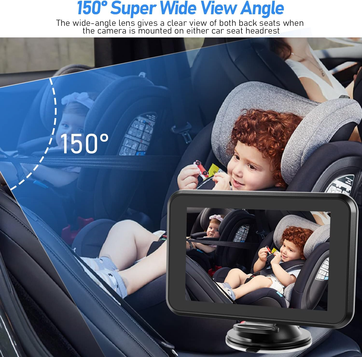 Itomoro Baby Car Camera, 4.3" HD Night Vision Car Baby Monitor with Camera, Safety Seat Baby Car Mirror for Rear Facing 5 Mins Easy Installation ACZ401 image number 1