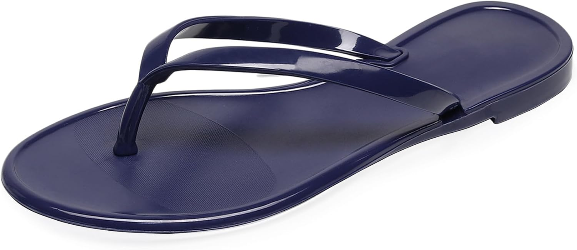 Flip Flops for Women Jelly Shoes Thong Sandals Jellies Flats Clear Slipper Summer Beach Pool Slides Size 10 Slip on Quick Drying Soft