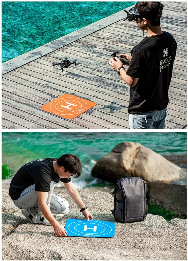 Sazak 50Cm/20Inch Universal Drone Landing Pad Foldable Double-Side Waterproof Helreplacement for DJI Mavic Mini/ Mini2/ Air 2S/ Air 2/ Mavic 2 Pro/Fpv image number 4