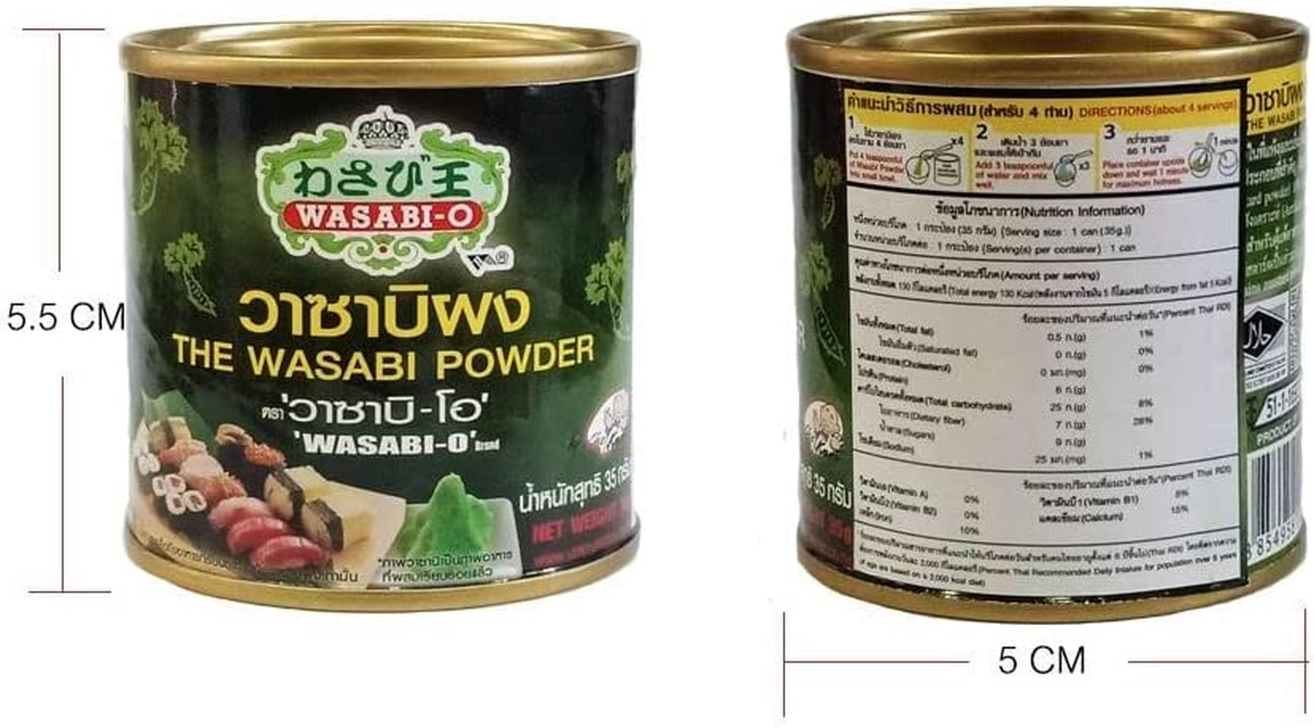 Wasabi-O Wasabi Powder with Real Wasabi (Japanese Horseradish) - No Artificial Ingredients, 1.24Oz (35G) | Best as Wasabi Paste, Flavoring or Ingredient for Sushi, Salmon, Seafood and Grilled Meats image number 2