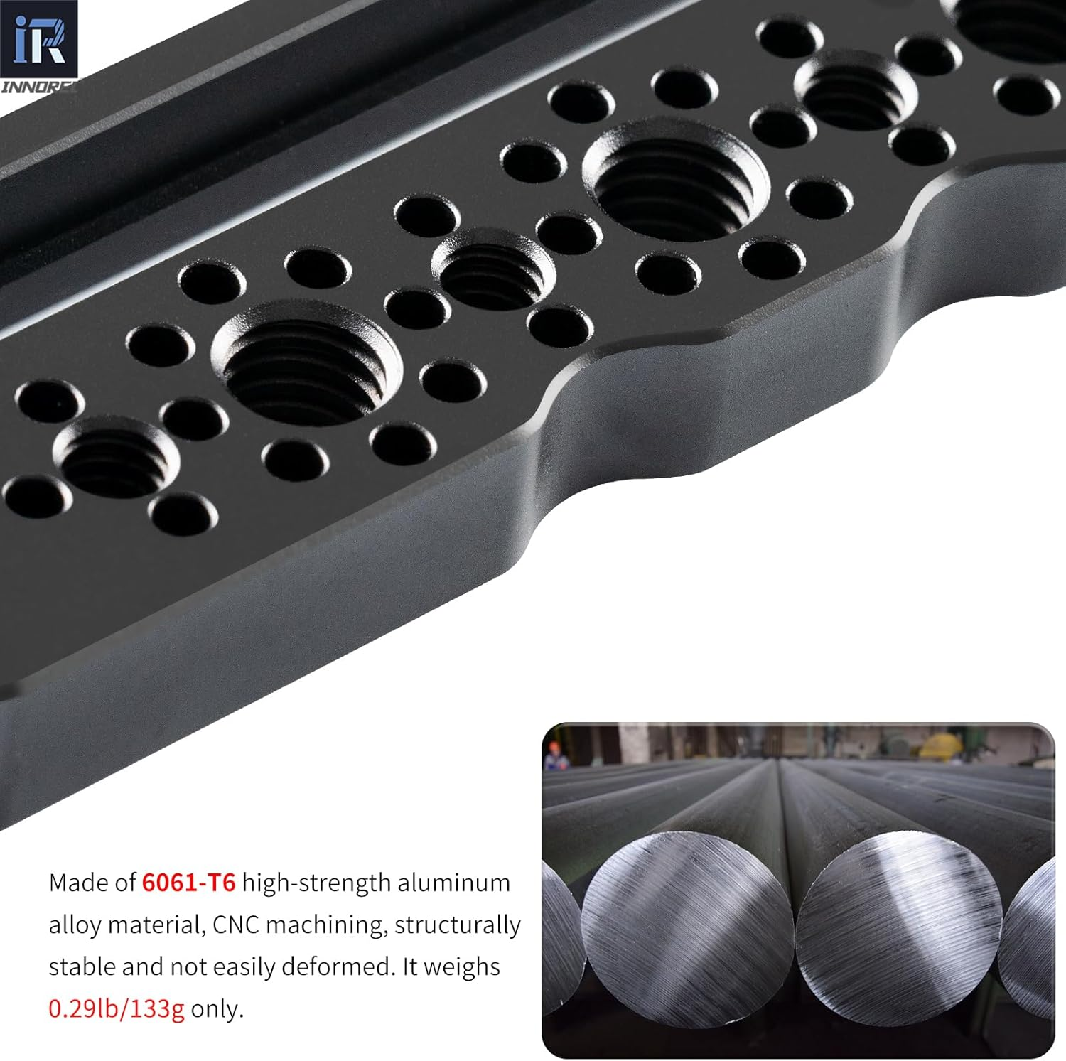 INNOREL TB2403 Car Headrest Cheese Mounting Plate Camera Monitor Bracket Clamp 1/4" Screw Shooting Extension Bracket for Installing Camera Cage, Car Headrest ARRI Camera Accessories inside Vehicle image number 2