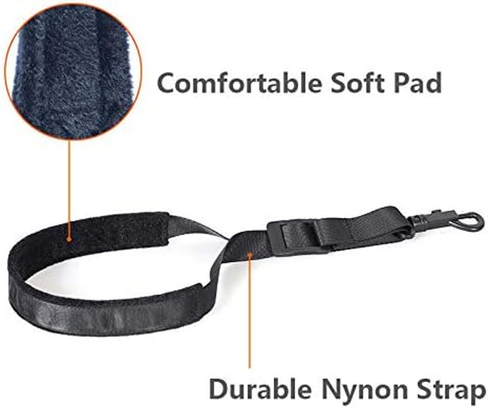 Morneve Saxophone Neck Strap Soft Padded Sax Strap for Alto Tenor Saxophone Baritone Soprano Clarinet Horn Music Thick Swivel Sheepskin Suede Villus Snap Hook Men Women Kids image number 1