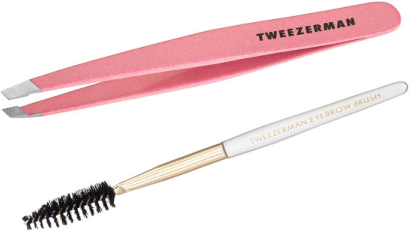 Tweezerman Exclusive Tea Rose Full Slant Tweezer and Brush image number 2
