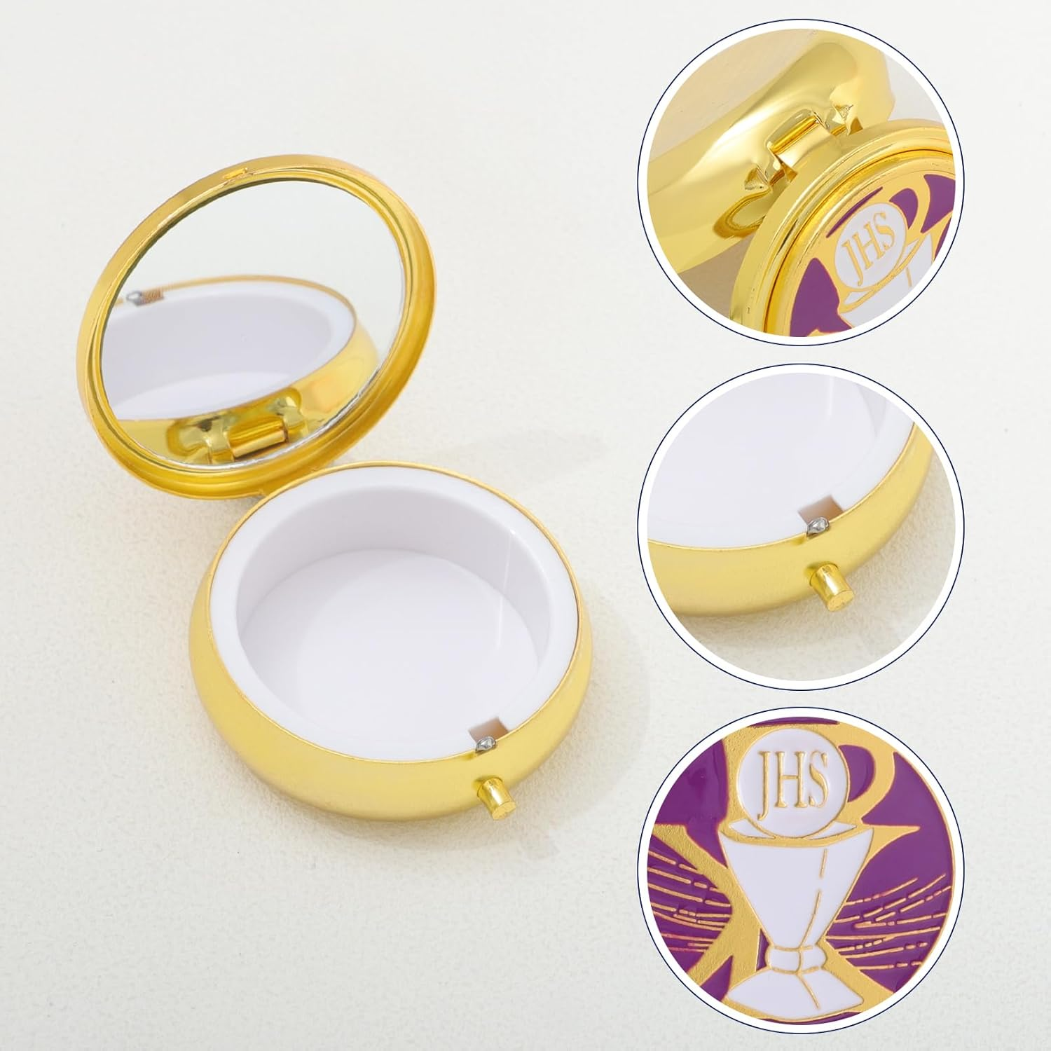 KOMI Pyx for Communion Host Catholic, Baptism Keepsake Box, Unique First Communion Gifts, Prayer Box image number 3