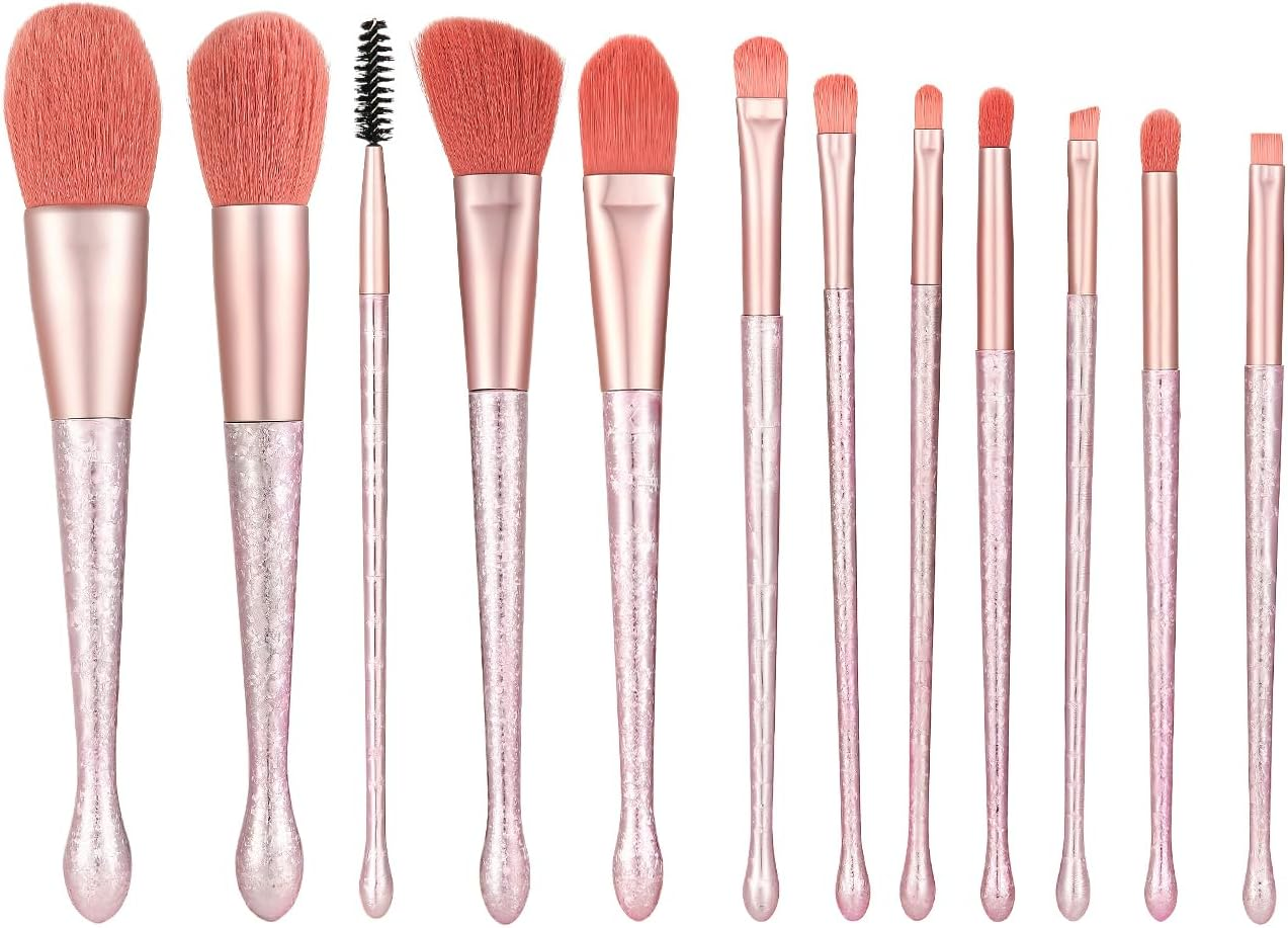 BRUSH ARTIST 12 Pcs Premium Synthetic Pink Makeup Brush Set with Makeup Bag Face Powder Brush, Contour Brush, Blush Brush, Eyeshadow Brush, Eyebrow Brush, Concealer Brush Travel Size image number 4