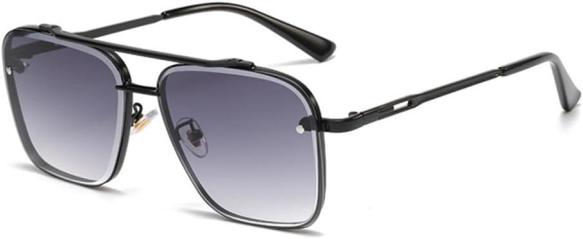 MUTYNE Gradient Sunglasses for Men Fashion Metal Big Frame Sun Glasses