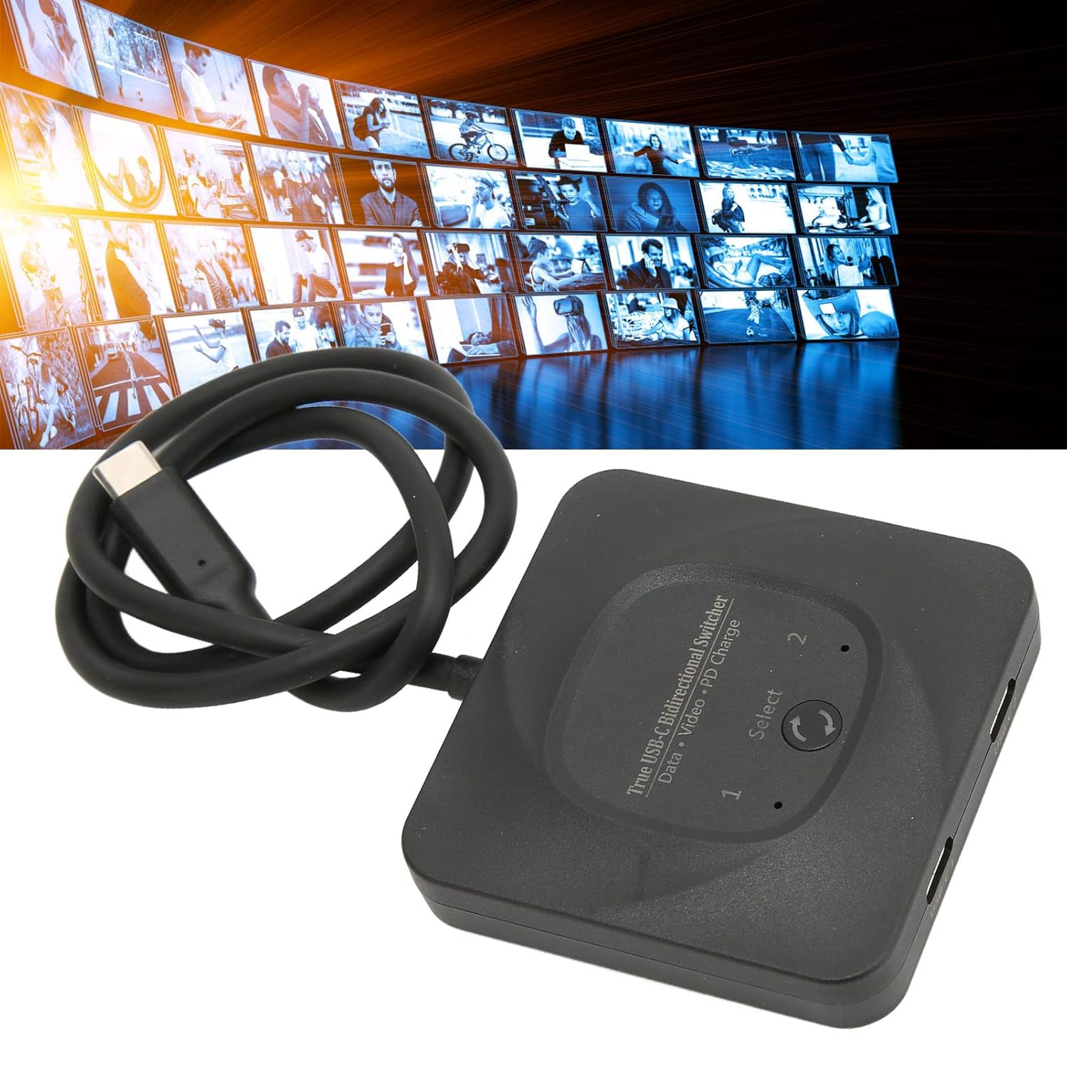 2 in 1 Out USB C Bi Directional 8K USB C KVM 1 in 2 Out, 10Gbps Data Transfer, PD 100W Charging, Type C KVM with Indicator for Share Monitor image number 3