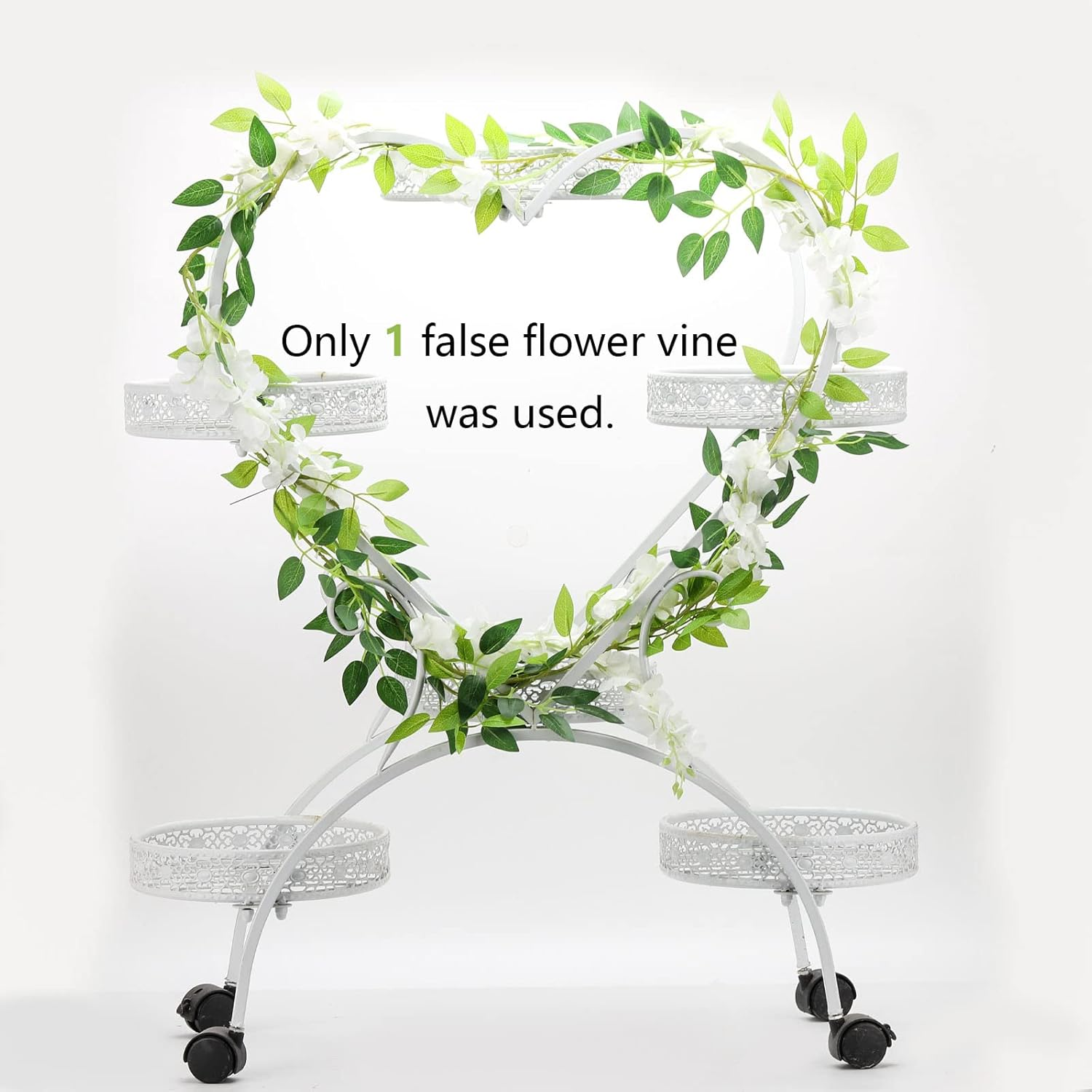 4 Strands of Wisteria Artificial Flowers Garland, Total 7.6 Meter White Artificial Wisteria Vine Silk Hanging Flower for Home Garden Outdoor Ceremony Wedding Arch Floral Decor image number 2