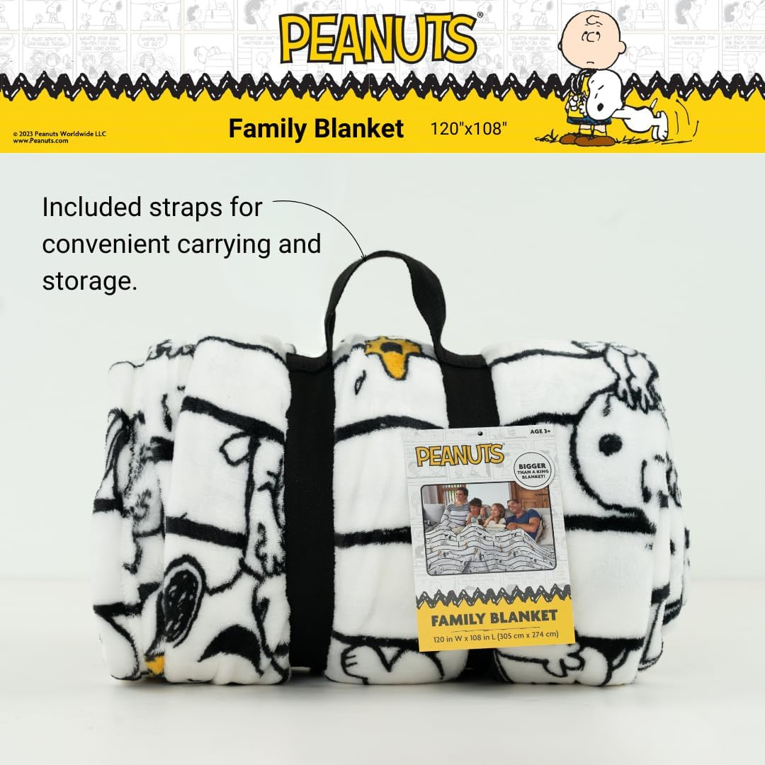 Franco Peanuts Snoopy Bedding Super Cozy Oversized Family Size Blanket, 120 in X 108 In, (Officially Licensed Product) Collectibles image number 6