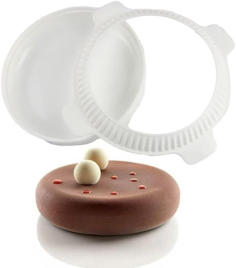Silicone Cakе Pan - 3D Silicone Cake Molds for Baking Cheesecake Pan Set Nonstick Cake Mousse Circle Molds for Chocolate Cake Molds - round Cake Pans Cake Pans Set (White, One Size) image number 3