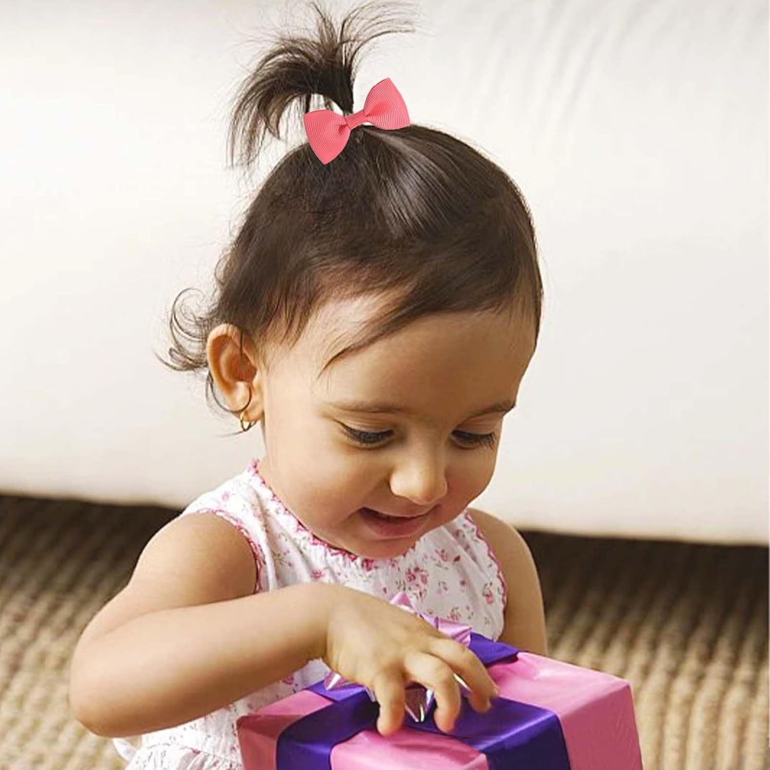 YWAOAIJD 40Pcs Baby Hair Ties with Bows Elastic Ponytail Holders Small Hair Accessories for Kids Toddlers Infants. (Mixed Color 1) - Mixed Color 2 image number 6