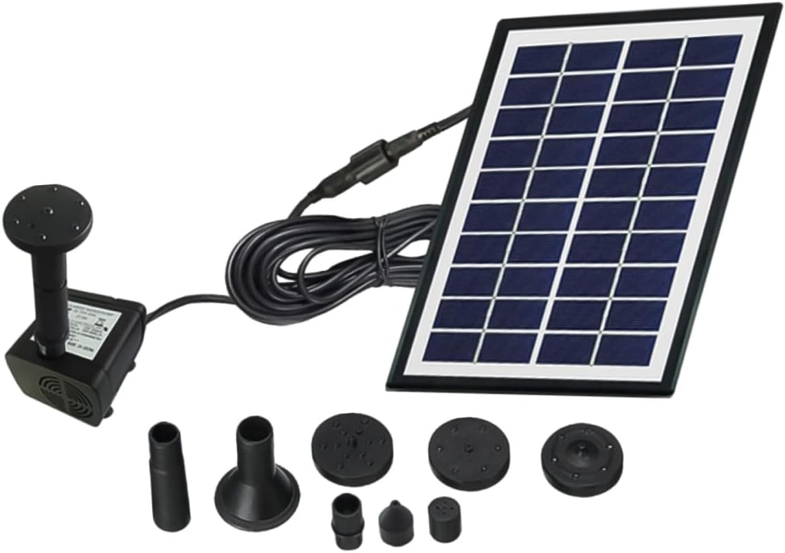 Luxshiny Solar Floating Fountain Pump Miniature Garden Aerobic Water Circulation for Fish Tank Outdoor Landscape Bird Bath Decor Black image number 6