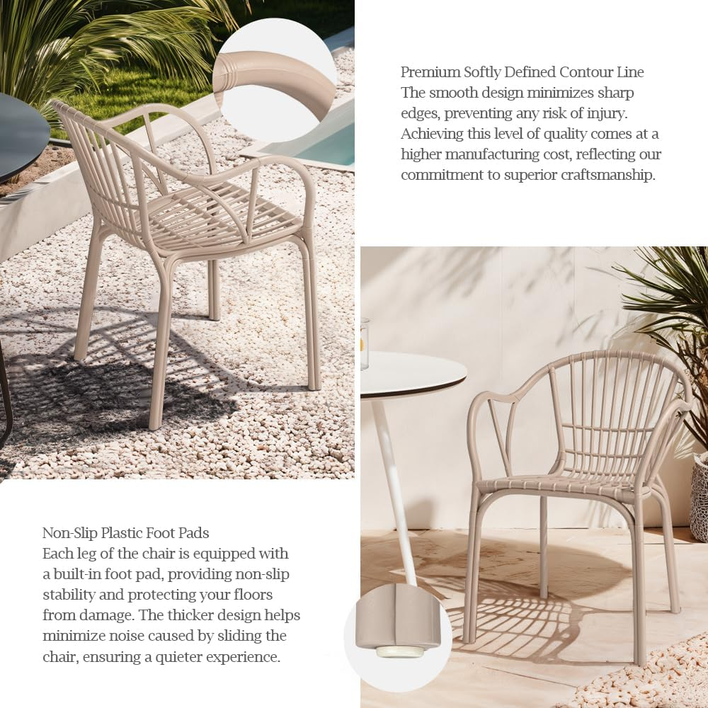 Furb Camel Dining Chairs, Plastic Kitchen Chairs Set of 2