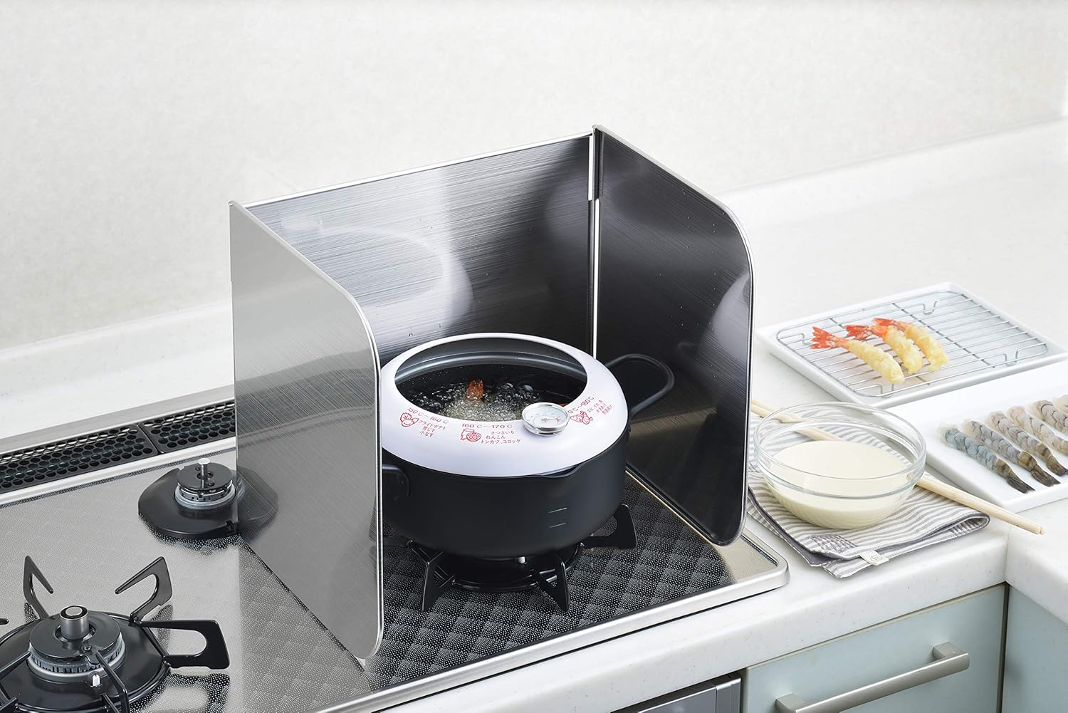 Yoshikawa SP1255 Stove Guard (Single Bite) Made in Japan, All Stainless Steel, Gift Wrapping Specifications image number 3