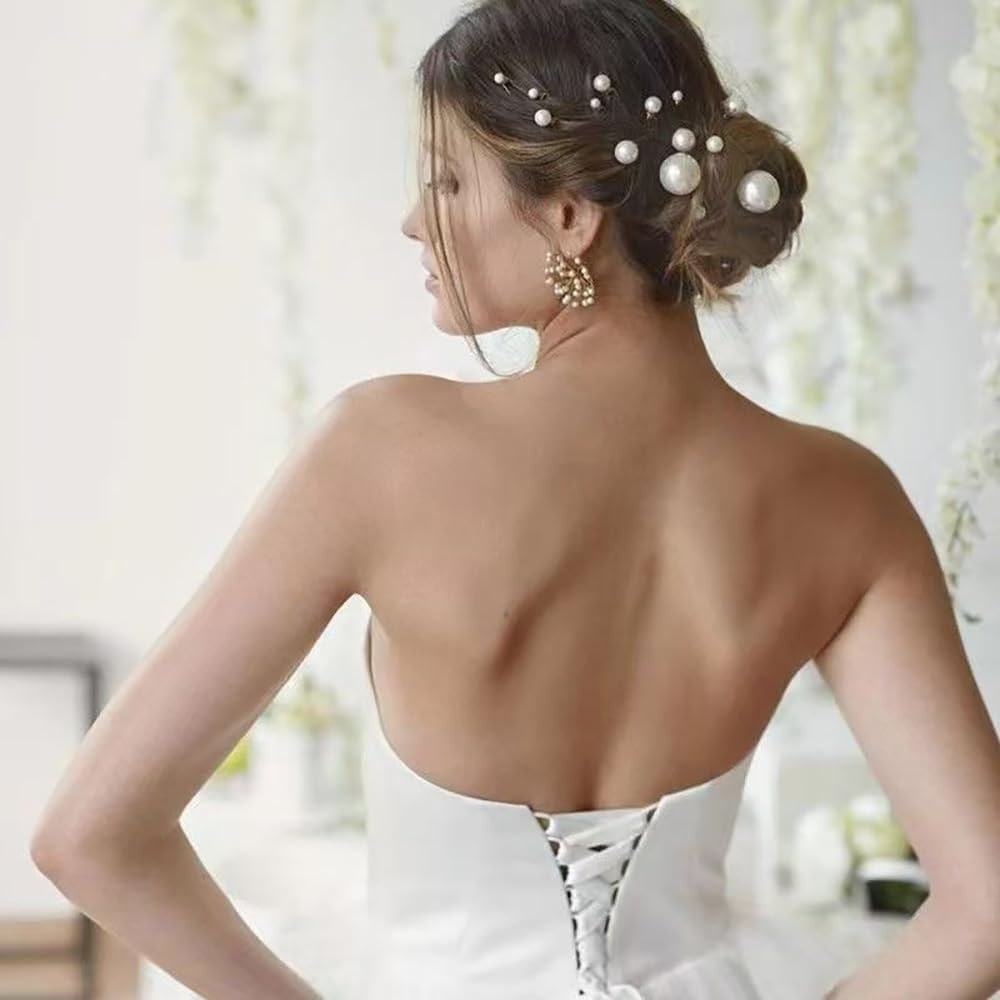 Pack of 36 Wedding Pearls Hair Pins U-Shaped Hair Accessories Bridal Pearls Hair Pins Hair Accessories for Wedding Prom Party Girls Women image number 6