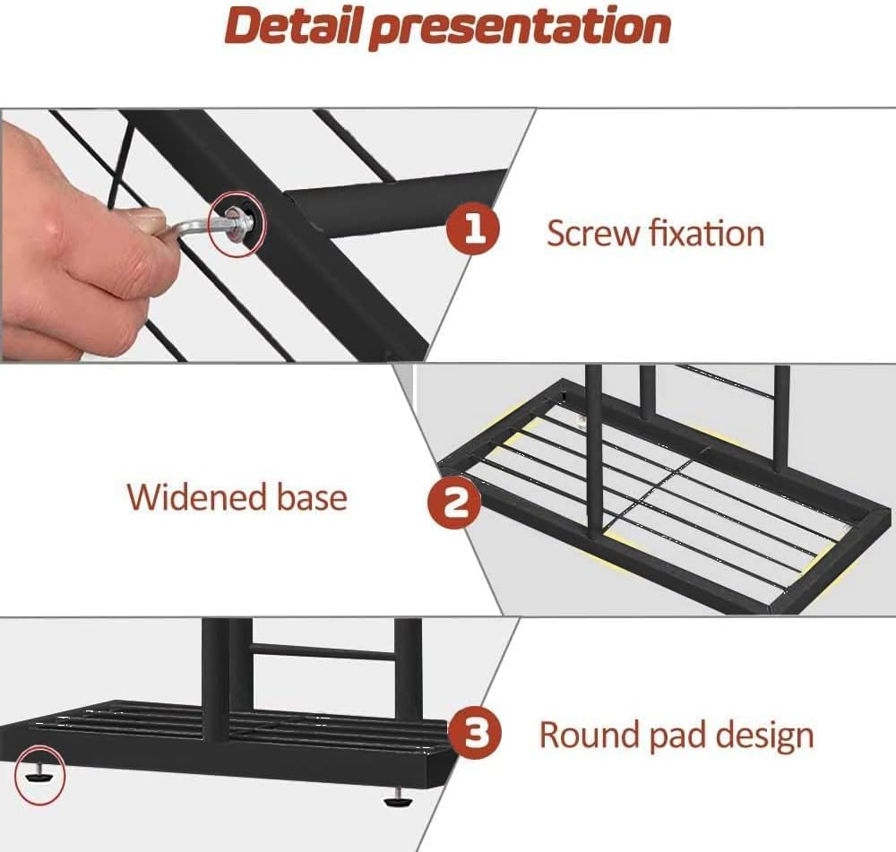 6 Tier 7 Potted Metal Plant Stand Indoor Outdoor Multiple Flower Pot Holder Shelf Stander Plant Holder Storage Rack for Indoor Outdoor Garden Greenhouse Patio Natural Black