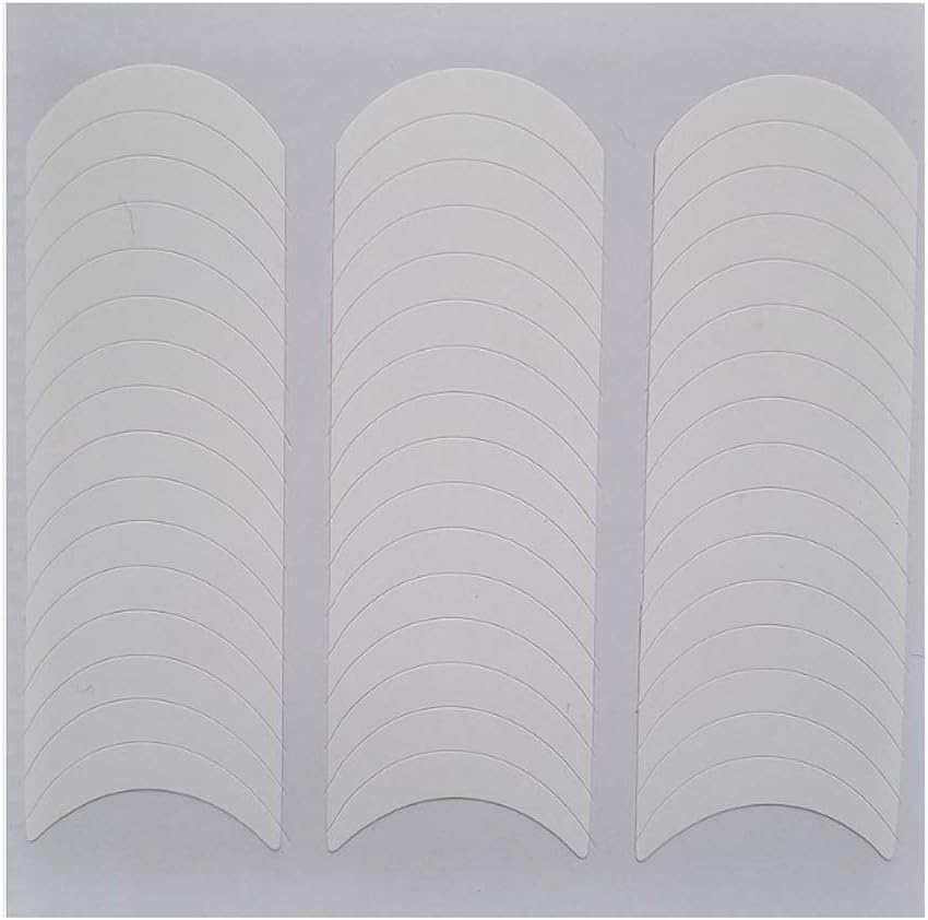 144 Pieces French Nail Stickers Nail Manicure Stickers French Tip Guides Self-Adhesive White Manicure Art Nail Stickers Tips Half Moon Shape Vinyl Art Decorations image number 2