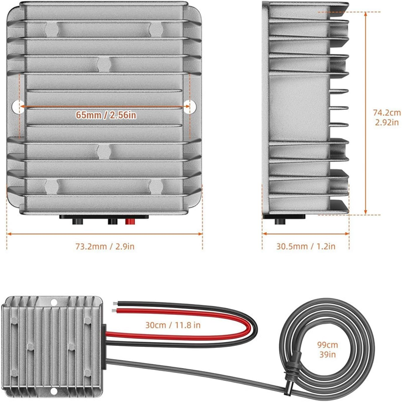 Step up Power Converter, Mini Step up Power Cable Step up Converter with Power Cord for Gen 3 12V 24V to 57V 4.5A DC Boost Converter image number 4