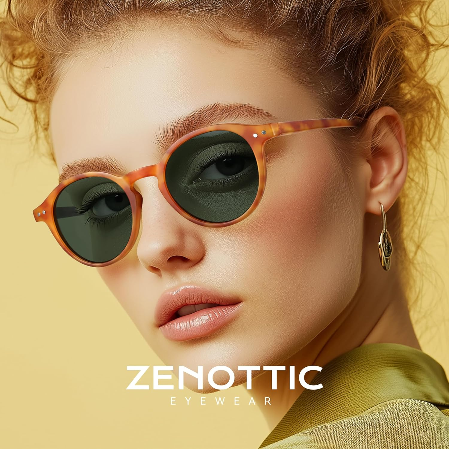 ZENOTTIC Polarized round Sunglasses, Stylish Small Sunglasses for Men and Women Retro Classic, Multi-Style Selection - C01 Black Frame Black Lens image number 3