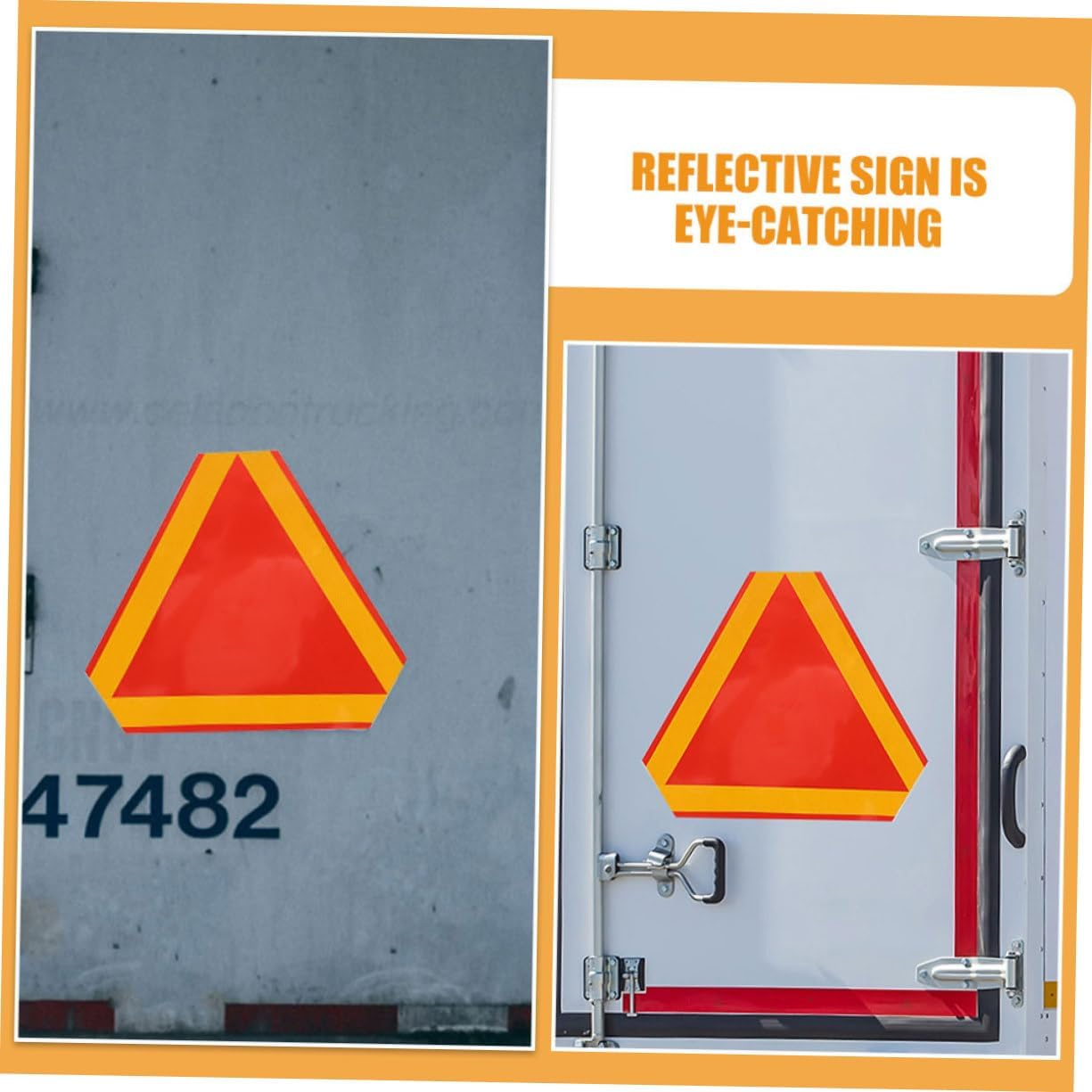 Luxshiny Reflective Warning Triangle Sign Slow Moving Vehicle Caution Board for Trucks and Low Speed Vehicles Road Safety Reflector image number 6