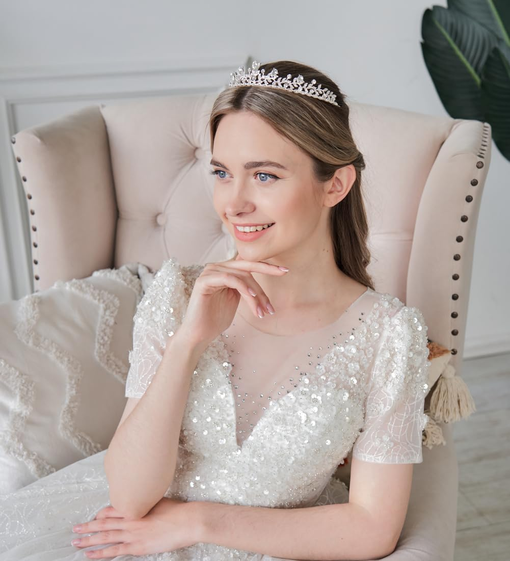 Lovelyshop Royal Crystal Princess Wedding Alloy Tiara Headpiece-Silver image number 1