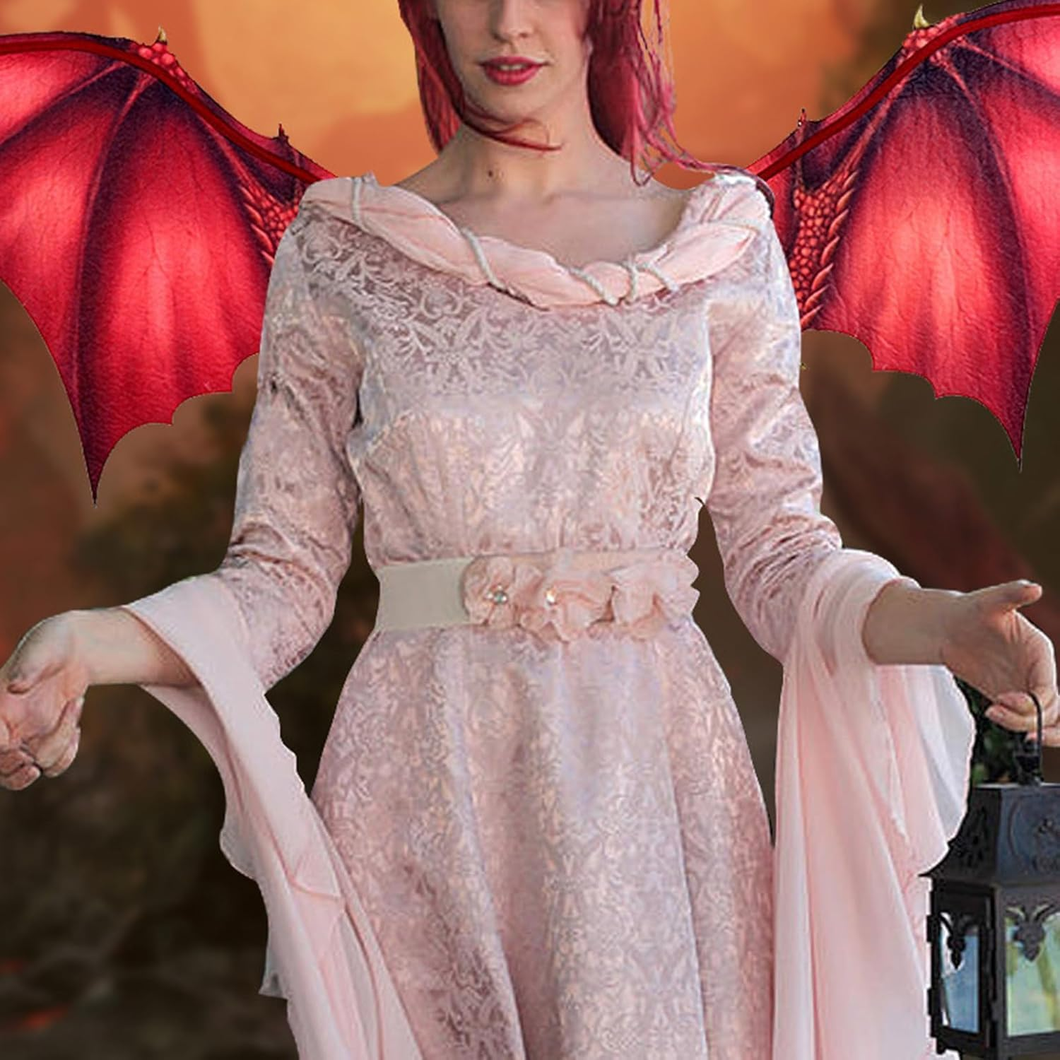 ZHER-LU Dragon Costume Wings Dragon Cape Wings for Adult, Halloween Mardi Gras Cosplay Accessory for Adult image number 6