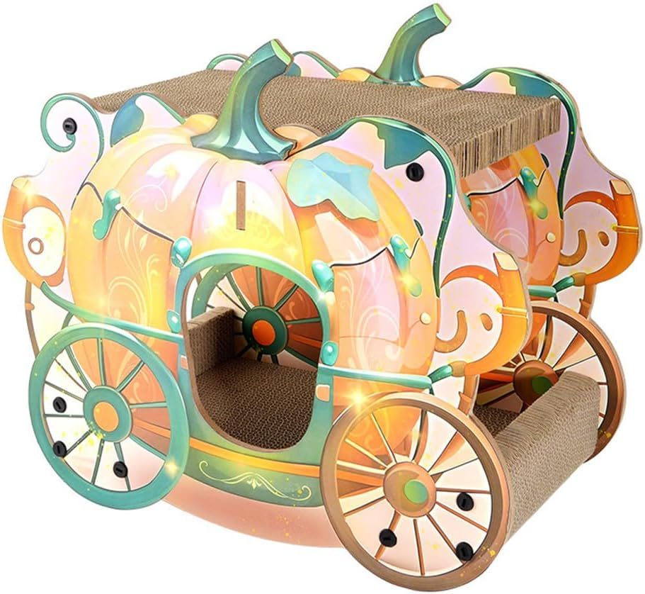 Cat Scratching Board,Halloween Pumpkin Car Cat Bed,Anti Scratching Sofa Protection Wall Sticker,Double Layer Integrated Claw-Grinding Pad,For Indoor,Outdoor image number 1