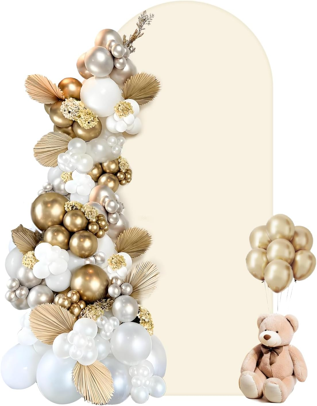 Hemmotop 6 Ft Black Arch Cover (No Arch Backdrop Stand), 2-Sided Spandex Arch Covers Stretchy Backdrop, for Wedding, Baby Shower, Birthday Party Decoration