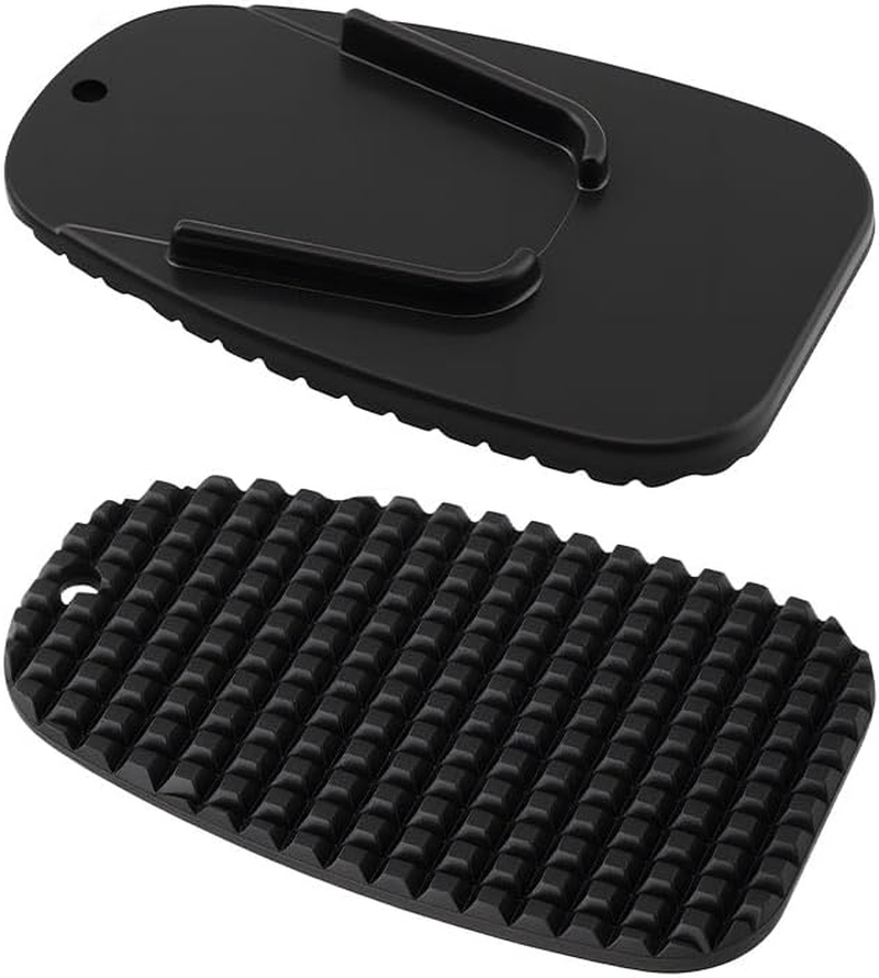2 PCS Motorcycle Kickstand Pad,Universal Side Stand Foot Pedal Base Extender for Touring Commuter Bikes, Anti-Slip Enlarged Support Plate for Bike Parking on Soft Ground Dirt Asphalt image number 2