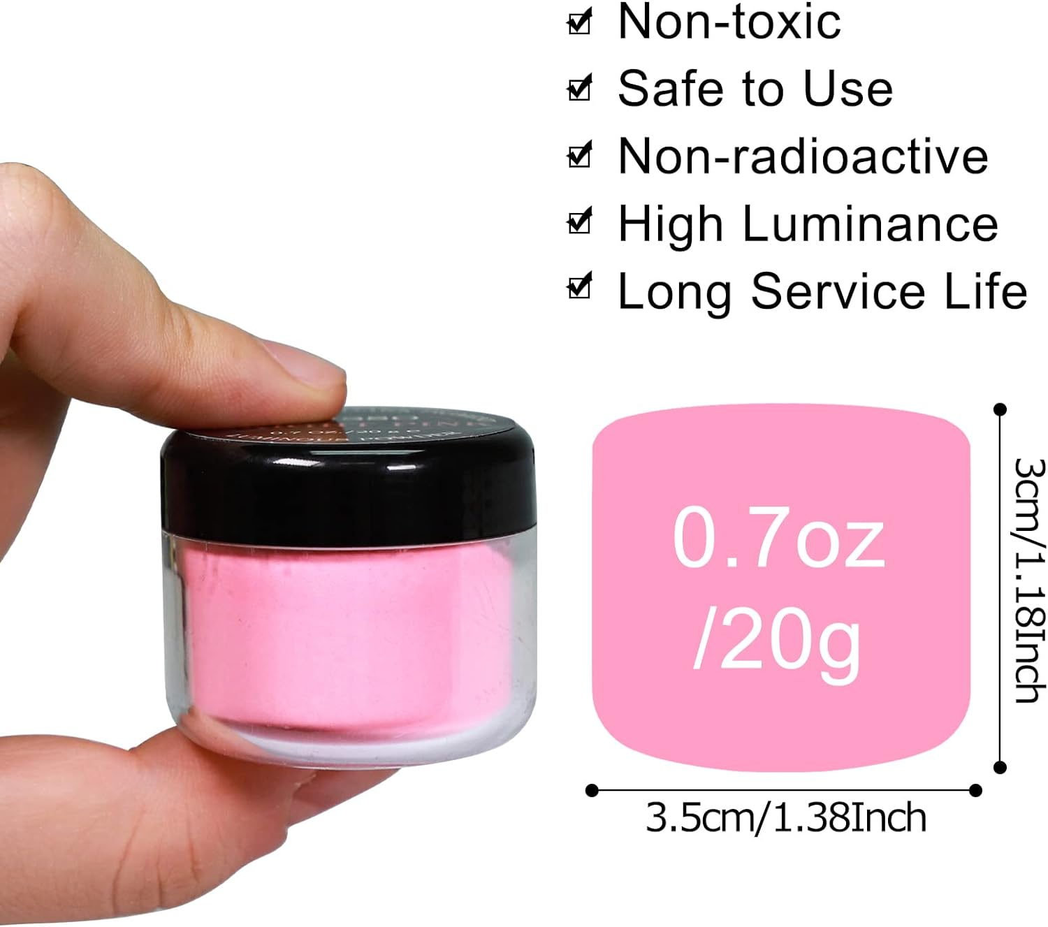 Glow in the Dark Powder 6 Colors - 120G Set 20 G/0.7Oz Each with FREE UV Light | for Halloween, Nail Polish, Crafts, Slime, Epoxy Resin | Bright Luminous for Hours Pigment Safe for Skin & Crafts image number 5