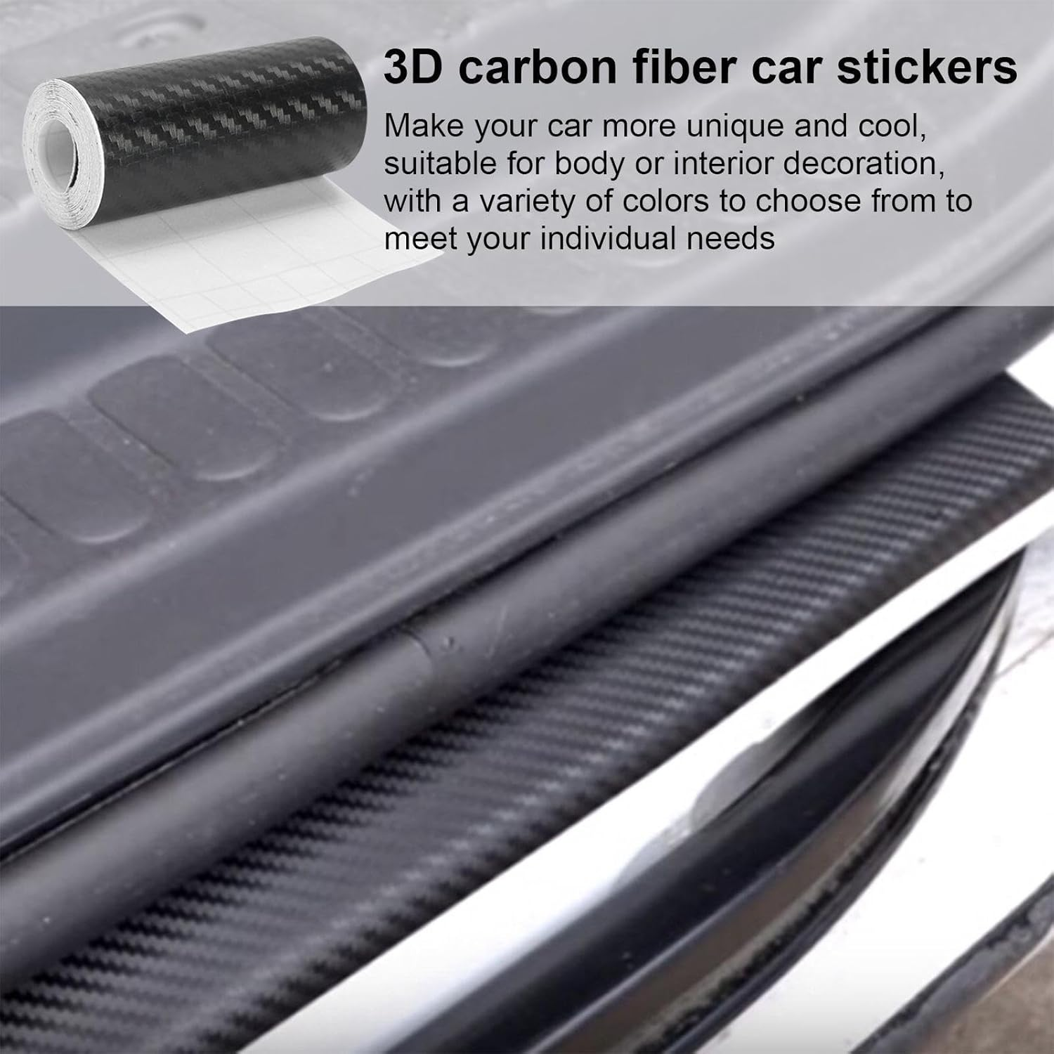 Carbon Fiber Detailing Tape, Detailing Carbon Fiber Wrap Film - -Adhesive Twill Weave Sheet Sticker, Protection Tape for Trunk Bumper Dashboard Swan-Au