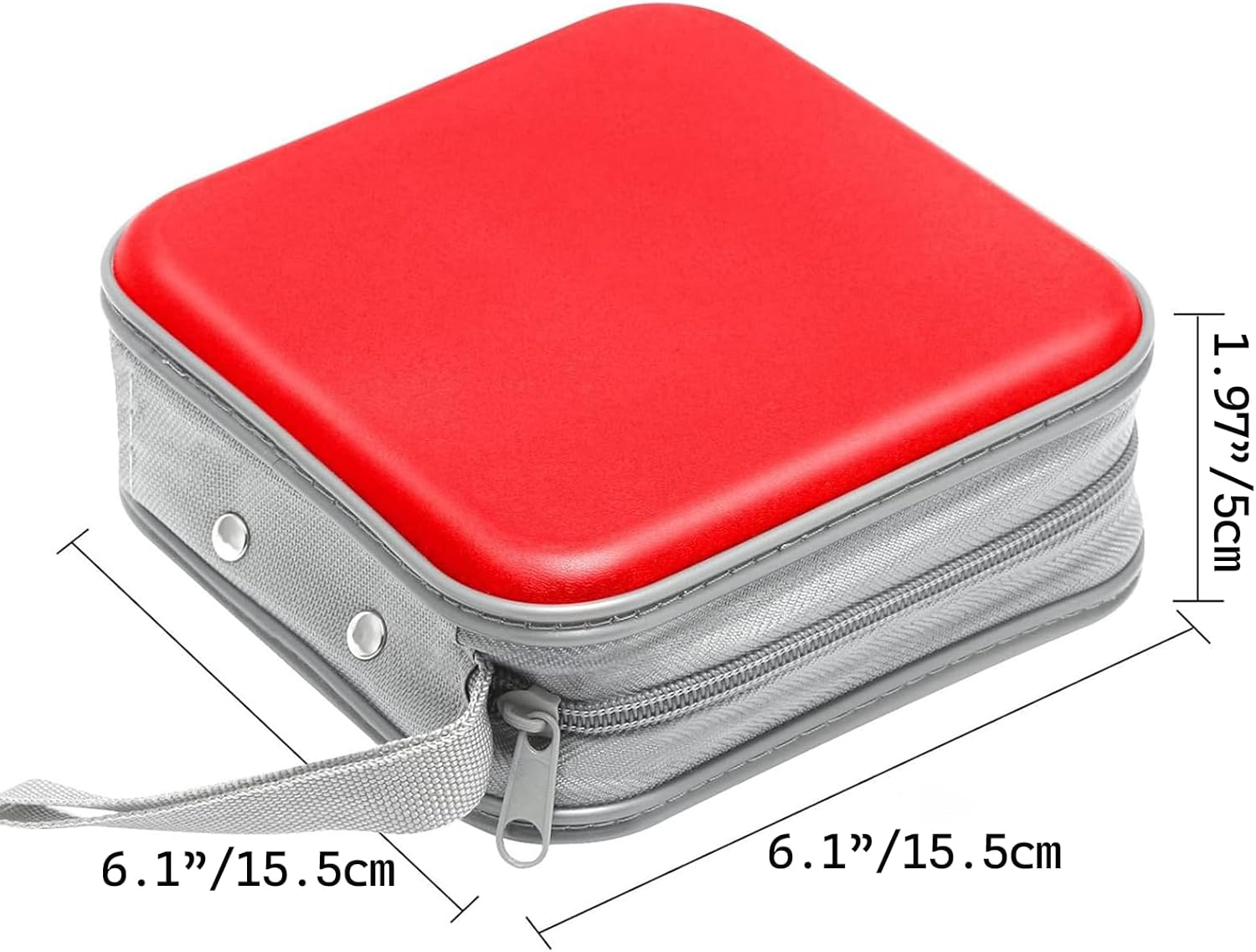 40 Capacity CD DVD Storage Case Holder, Hard Plastic Organizer with Protector for Car, Home & Travel(Red) image number 2